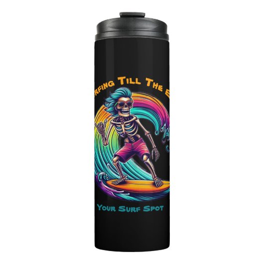Skeleton Surfer Riding A Wave Thermosbeker (Voorkant)