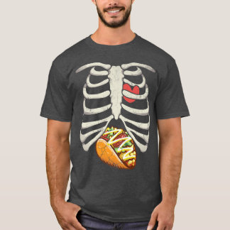 Skeleton Taco Fans Food Eating Lover Funny Pregnan T-shirt