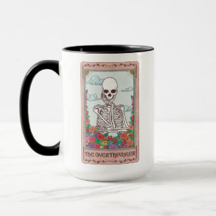 Skeleton Tarot Card Overthinker Funny Tarot Mok