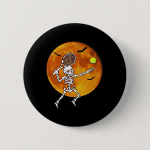 Skeleton Tennis Halloween Racket LL Ronde Button 5,7 Cm
