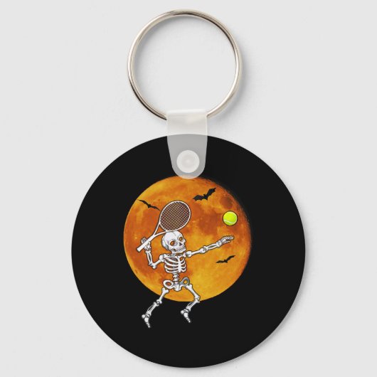 Skeleton Tennis Halloween Racket LL Sleutelhanger (Voorkant)