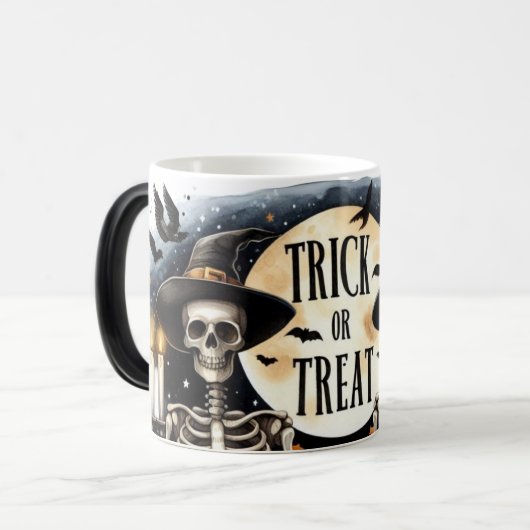 Skeleton Trou ou Treat Morph Mug (Devant gauche)