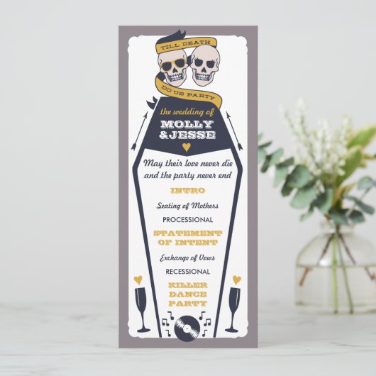 Skeleton Trouwprogramma - Marine en Mosterd Programma (Staand voorkant)