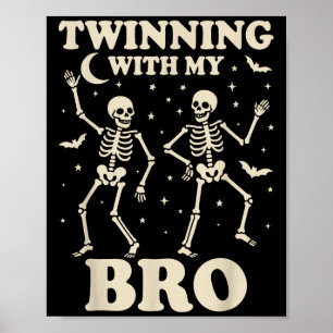 Skeleton Twin Boys Meisjes Beste Vriend, Halloween Poster