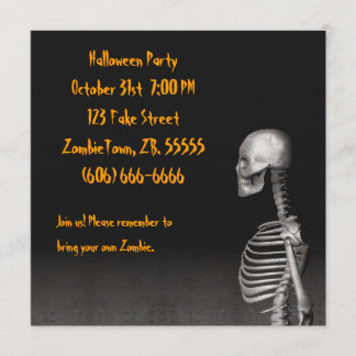 Skeleton - Uitnodiging van de Halloween-partij