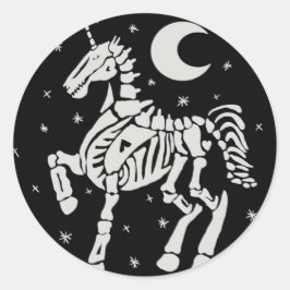 Skeleton Unicorn Ronde Sticker