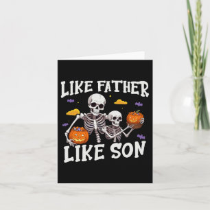 Skeleton Vader Zoon bijpassende Halloween kostuum Kaart