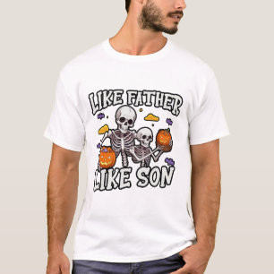 Skeleton Vader Zoon bijpassende Halloween kostuum T-shirt