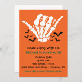 Skeleton verjaardagsuitnodiging kaart (Voorkant / Achterkant)