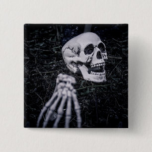 Skeleton Vierkante Button 5,1 Cm