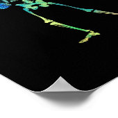 Skeleton voor saxofone jazz halloween poster (Hoek)