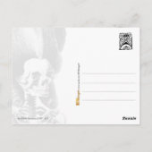 Skeleton-vrouw met uitgeruste haarstijl briefkaart (Achterkant)
