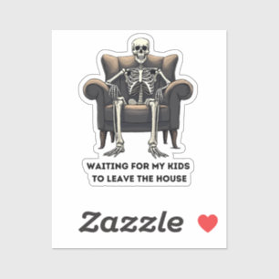 Skeleton: Wachten tot mijn kinderen het huis verla Sticker