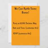 Skeleton Waving Halloween Invitation Kaart (Achterkant)