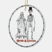 Skeleton Wedding Keramisch Ornament (Links)