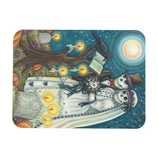 SKELETON WEDING IN CEMETERY MAGNET Rectangle Magneet (Horizontaal)