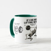 Skeleton Weightlifting Gym Call 911 Coffee Mug (Devant gauche)