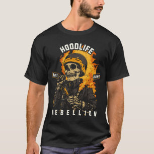 Skeleton Welder in Flames - HoodLife Welder Gift D T-shirt