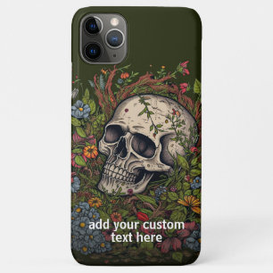 Skeleton Wildflower Kerstmis Cottagecore Custom iPhone 11 Pro Max Hoesje