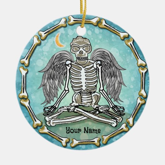 Skeleton Wings  Keramisch Ornament (Voorkant)