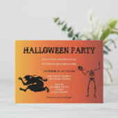 Skeleton Witch Halloween Invitation Kaart (Staand voorkant)