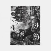 Skeleton Witch Pumpkin Fleece Deken (Voorkant)