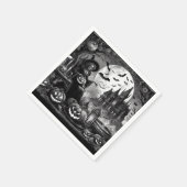 Skeleton Witch Pumpkin Servet (Hoek)