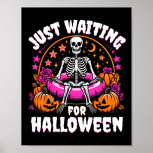 Skeleton Women Mannen Wachten Op Halloween Poster
