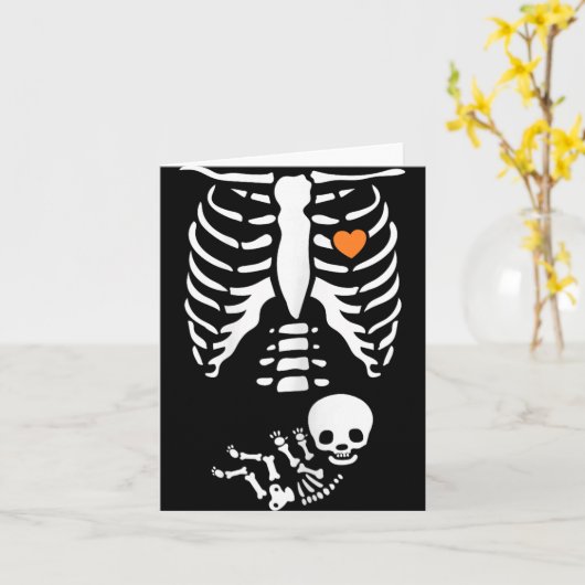 Skeleton Xray Halloween Costume Pregnant Women Mom Kaart (Gele Bloem)