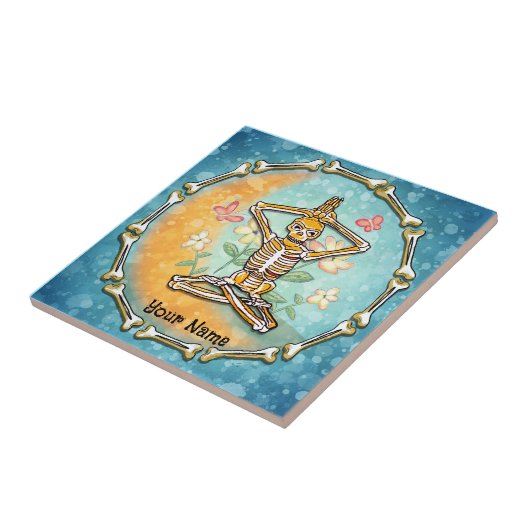 Skeleton Yoga Tegeltje (Zijkant)