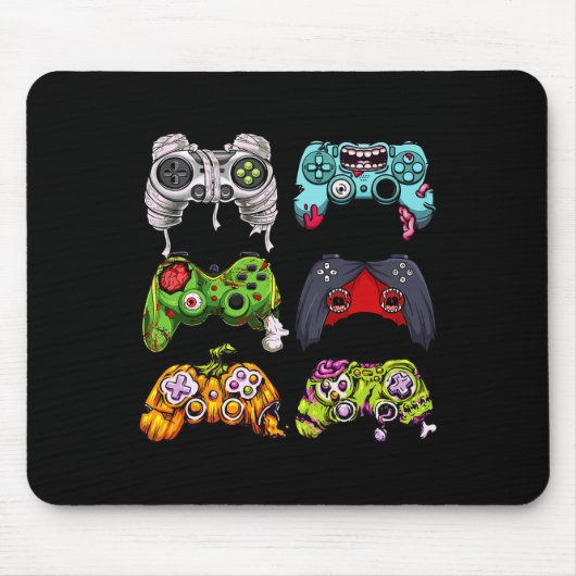 Skeleton Zombie Gaming Controllers Halloween Gamer Muismat (Voorkant)