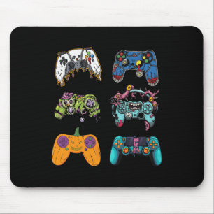 Skeleton Zombie Gaming Controllers Halloween voor Muismat