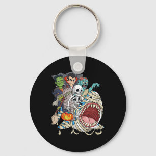 Skeleton Zombie Rijden Mummy Shark Vampire Hallowe Sleutelhanger