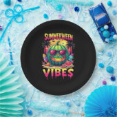 Skeleton Zomer Vibes Watermelon Jack-O Papieren Bordje (Feest)
