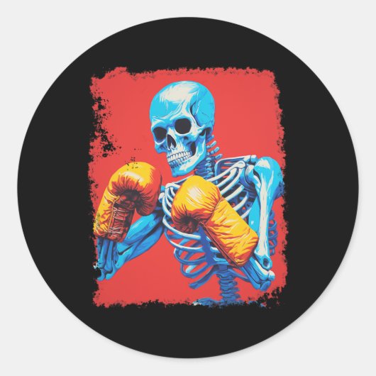 Skeletonboksen Ronde Sticker (Voorkant)