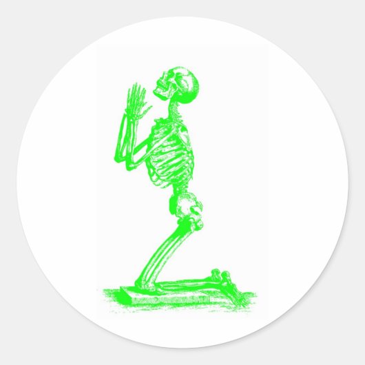 skeletongroen ronde sticker (Voorkant)