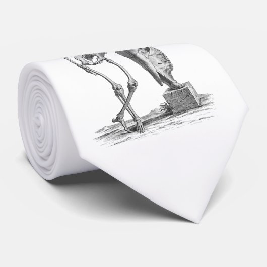 Skeletons (Arrière-plan blanc) - Cravate d'Hallowe (Roulé)