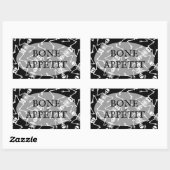 Skeletons BONE APPÉTIT Rechthoekige Sticker (Vel)