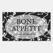 Skeletons BONE APPÉTIT Rechthoekige Sticker (Voorkant)