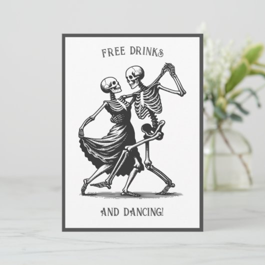 Skeletons Dancing Faire-part de mariage (Debout devant)