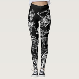 Skeletons Danse Macabre Black Leggings