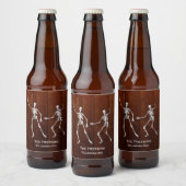 Skeletons de danse Halloween Bière Étiquette Bois (Bouteilles)