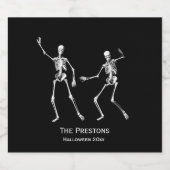 Skeletons de danse Halloween Bière Étiquette Noir (Étiquettes simples)