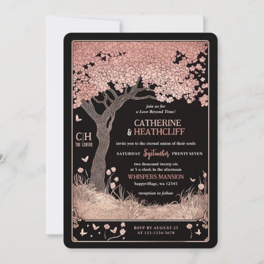 Skeletons et Faire-part de mariage Sakura Tarot (Devant)