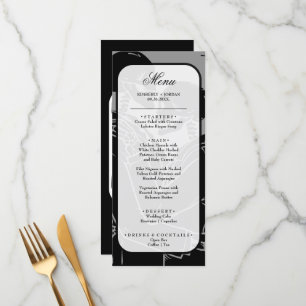 Skeletons gothiques Menu Mariage noir et blanc
