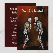 Skeletons Halloween Party Invitation Kaart (Voorkant / Achterkant)