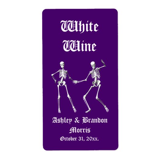 Skeletons Mariage Étiquette de vin (violet) (Devant)
