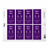 Skeletons Mariage Étiquette de vin (violet) (Feuille entière)
