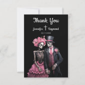 Skeletons Mariage gothique Merci Cartes (Devant)