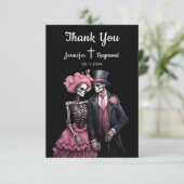 Skeletons Mariage gothique Merci Cartes (Debout devant)